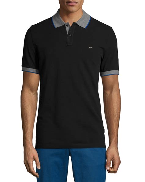 michael kors cotton polo shirt|michael kors polo shirt black.